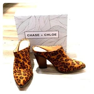 Brand New Still in Box Leopard Mules Block Heel